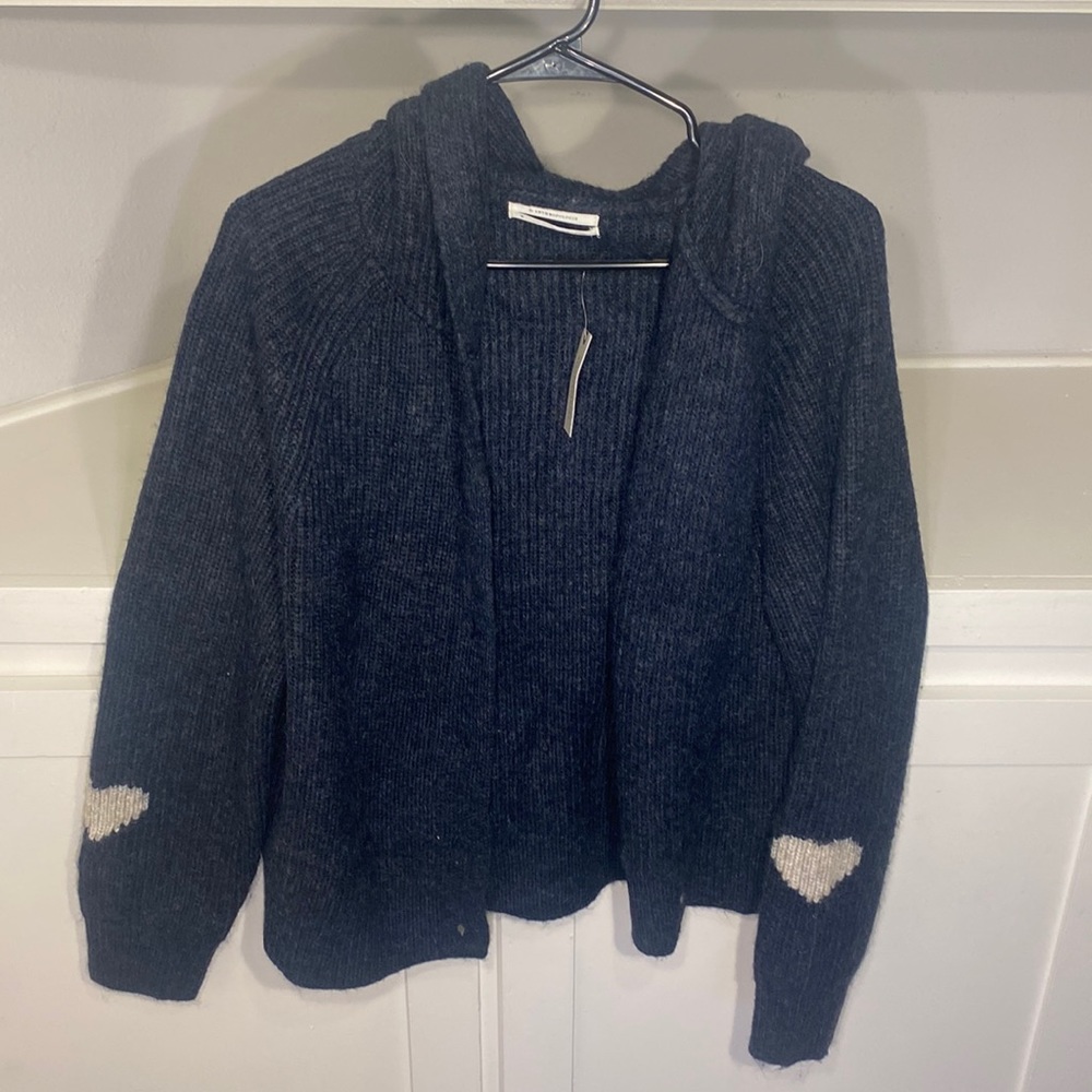 Abercrombie hooded cardigan w/ hearts